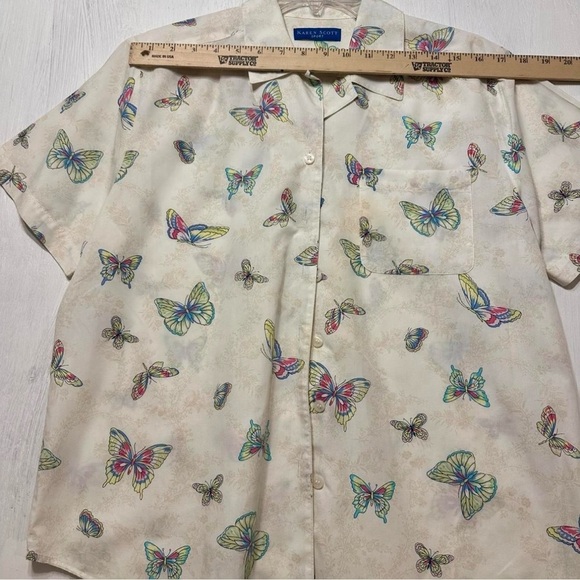 Karen Scott Multicolor Butterfly Blouse - Picture 4 of 7
